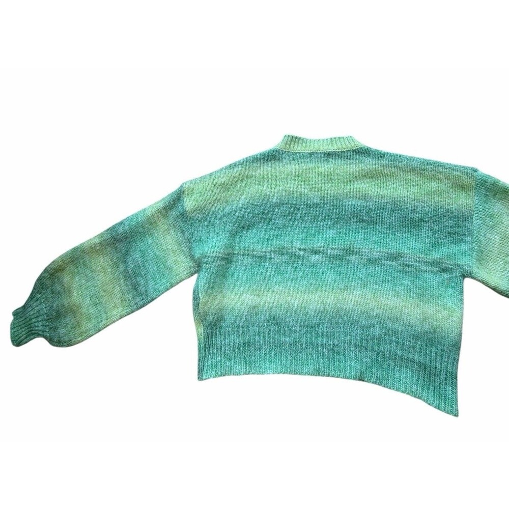Princess Polly Ombre Green Cropped Boxy Sweater Sleeve Knit Sweater S/M